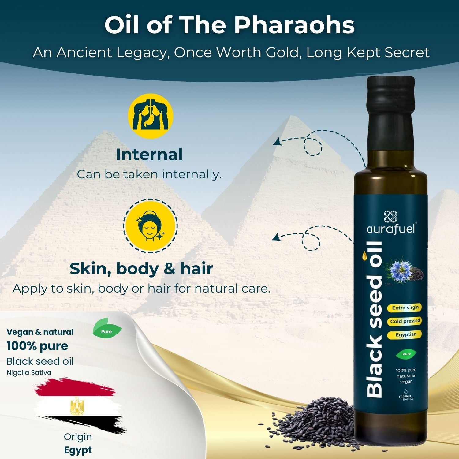 Black cumin nigella sativa seed oil - Egypt