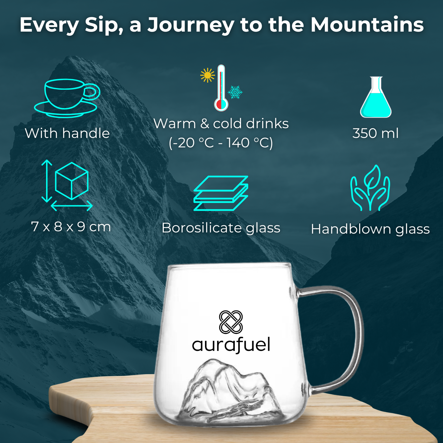 Mountain drinking glass - 350 ml